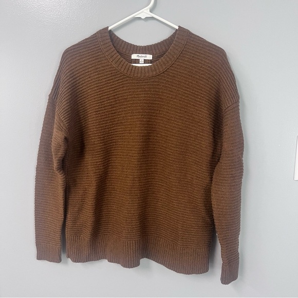 Madewell Greensboro Buttonback Sweater small slightly oversized ribbed fisherman - Picture 1 of 9